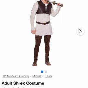 Spirit Men's Shrek-Inspired Tunic & Vest Costume - White & Brown XL